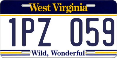 WV license plate 1PZ059