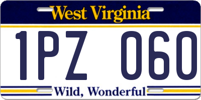 WV license plate 1PZ060
