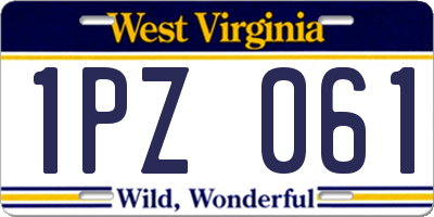 WV license plate 1PZ061