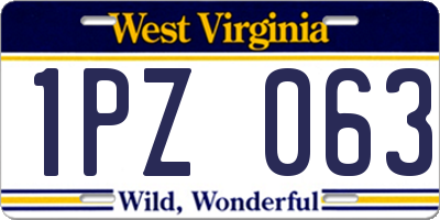 WV license plate 1PZ063