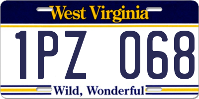 WV license plate 1PZ068