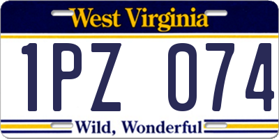 WV license plate 1PZ074