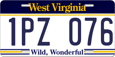 WV license plate 1PZ076