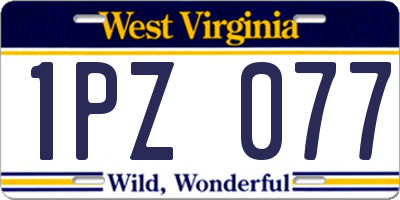 WV license plate 1PZ077