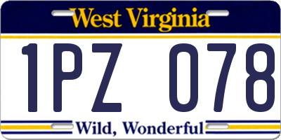 WV license plate 1PZ078