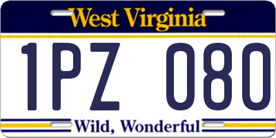 WV license plate 1PZ080