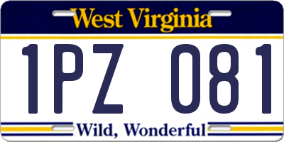 WV license plate 1PZ081