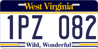 WV license plate 1PZ082