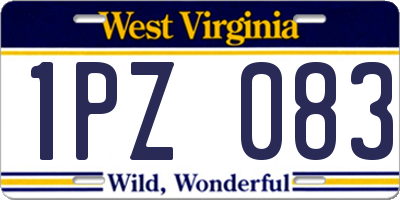 WV license plate 1PZ083