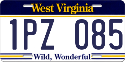 WV license plate 1PZ085