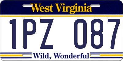 WV license plate 1PZ087