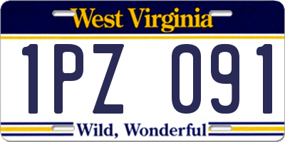 WV license plate 1PZ091