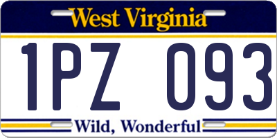 WV license plate 1PZ093