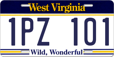 WV license plate 1PZ101