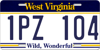 WV license plate 1PZ104