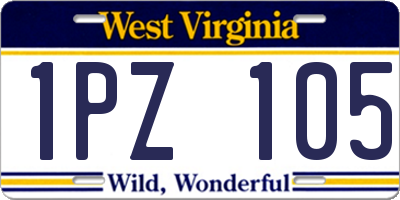 WV license plate 1PZ105