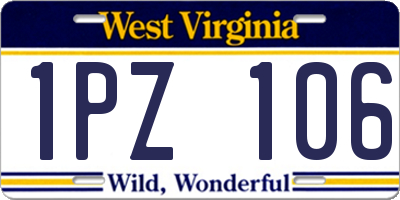 WV license plate 1PZ106