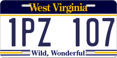 WV license plate 1PZ107