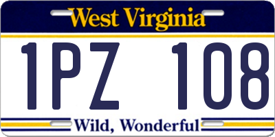 WV license plate 1PZ108