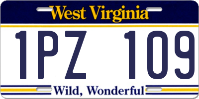WV license plate 1PZ109
