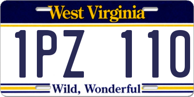 WV license plate 1PZ110