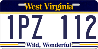 WV license plate 1PZ112