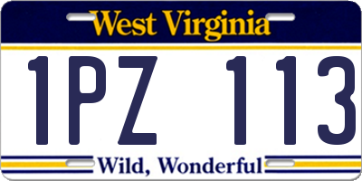 WV license plate 1PZ113