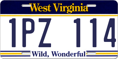 WV license plate 1PZ114