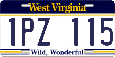 WV license plate 1PZ115