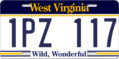 WV license plate 1PZ117