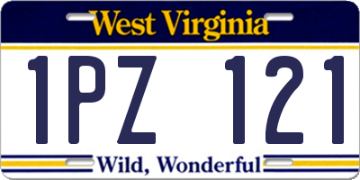 WV license plate 1PZ121