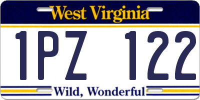 WV license plate 1PZ122