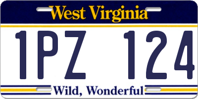 WV license plate 1PZ124