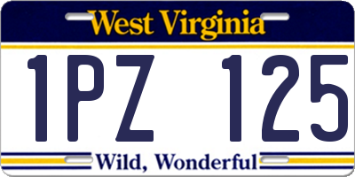 WV license plate 1PZ125