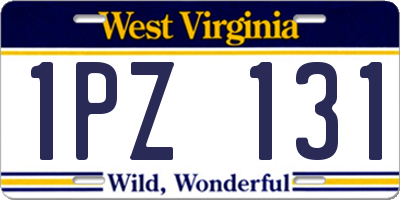 WV license plate 1PZ131