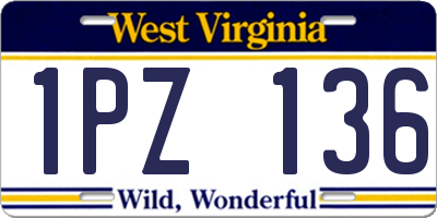 WV license plate 1PZ136