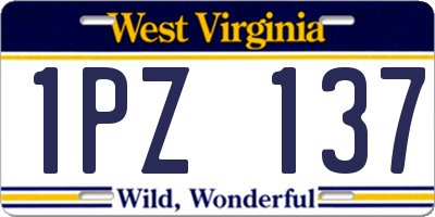 WV license plate 1PZ137