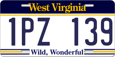 WV license plate 1PZ139