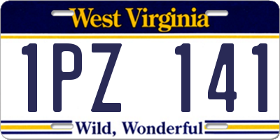 WV license plate 1PZ141