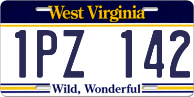 WV license plate 1PZ142