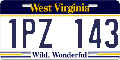 WV license plate 1PZ143