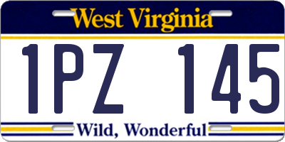 WV license plate 1PZ145