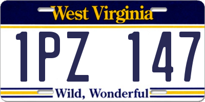 WV license plate 1PZ147