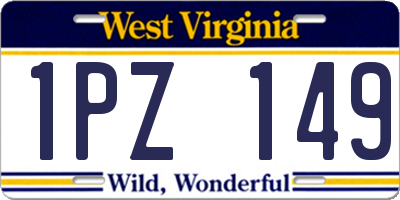 WV license plate 1PZ149