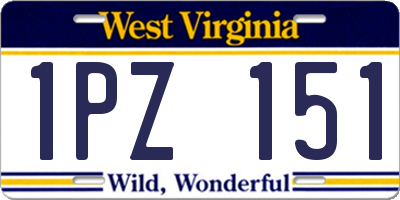 WV license plate 1PZ151