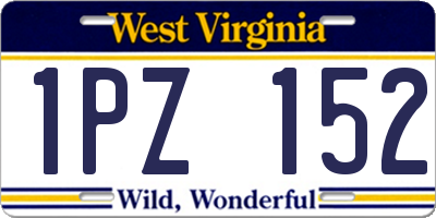 WV license plate 1PZ152