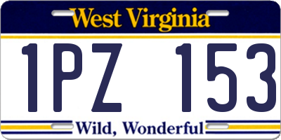WV license plate 1PZ153