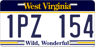 WV license plate 1PZ154