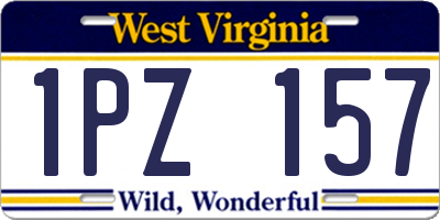 WV license plate 1PZ157