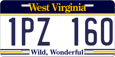 WV license plate 1PZ160